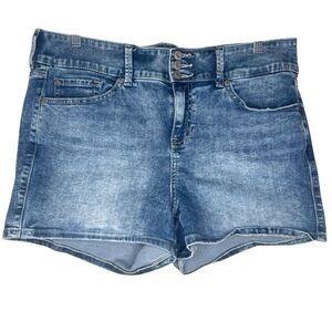 Torrid High Rise Shortie Short Vintage Stretch Dark Wash Jean Shorts Size 16